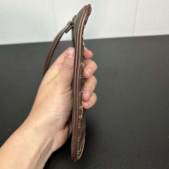 Fossil Small Wristlet Wallet With Embellishments Stripes Brown 6 x 4 Inches - Picture 11 of 11